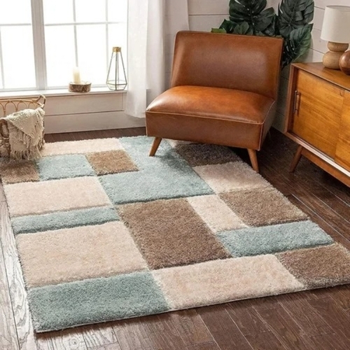 5x8 Feet Cream Polyester Silk Carpet