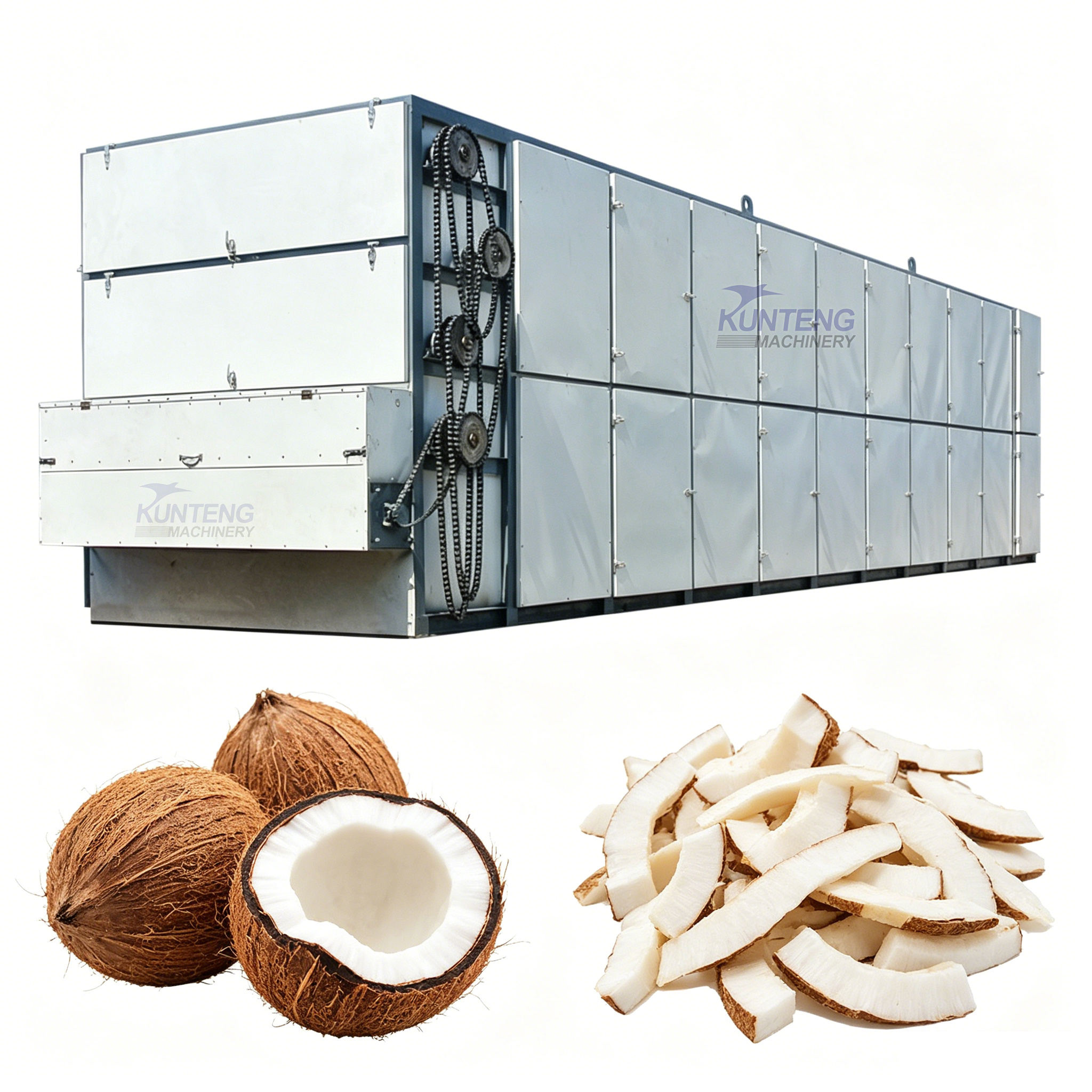 Continuous Sweet Potato Chips Mesh Belt Drying Machine Coconut Drying Equipment Epc - Dimension (L*W*H): Customized Centimeter (Cm)