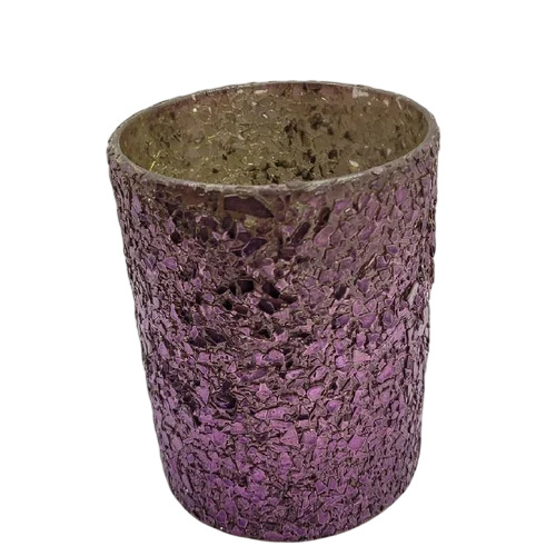7 Inch Glass Candle Votive Holder - Color: Purple