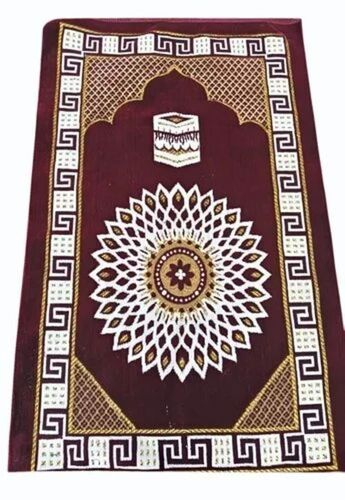 Brown Printed Polyester Mosque Carpet