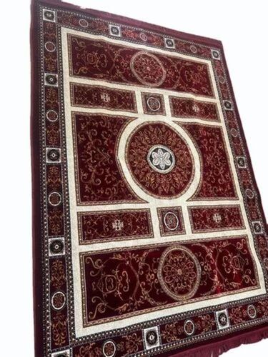 Dark Brown Printed Polyester Mosque Carpet