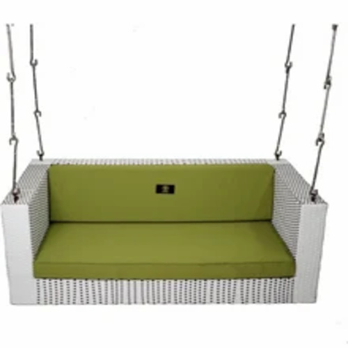 Green Wicker Hanging Swing Chair