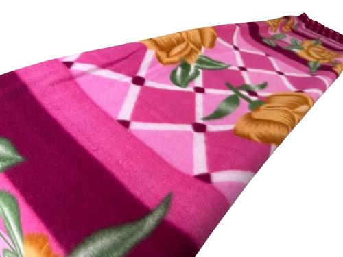 Pink Printed Double Bed Polar Blanket