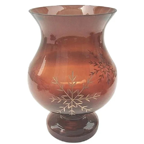 10 Inch Printed Glass Candle Holder