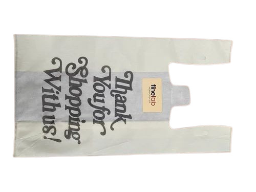 Printed White W Cut Non Woven Carry Bag