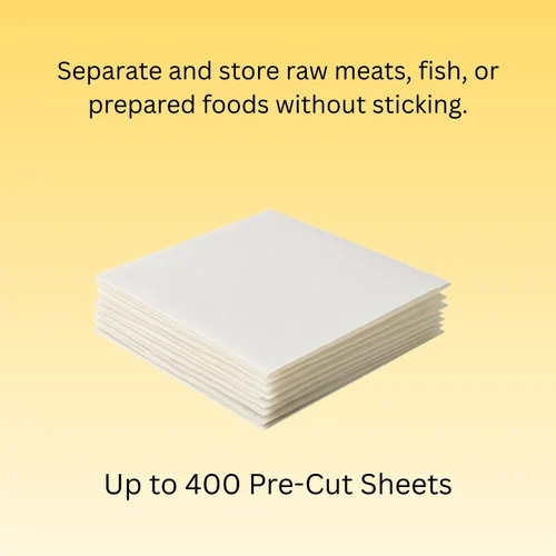 Square 5 X 5 Inch Burger Patty Paper Sheets - Kraft Paper, 5x5 Inch, White, Eco Friendly Food Wrap Paper