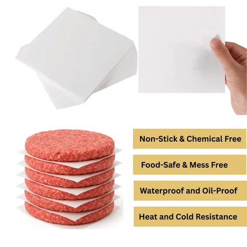 Square Burger Patty Paper Sheets 5 X 5 Inch