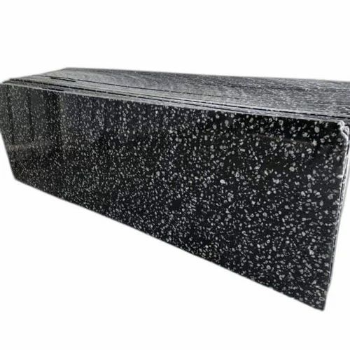 White Spotted Rectangular Black Granite Slab