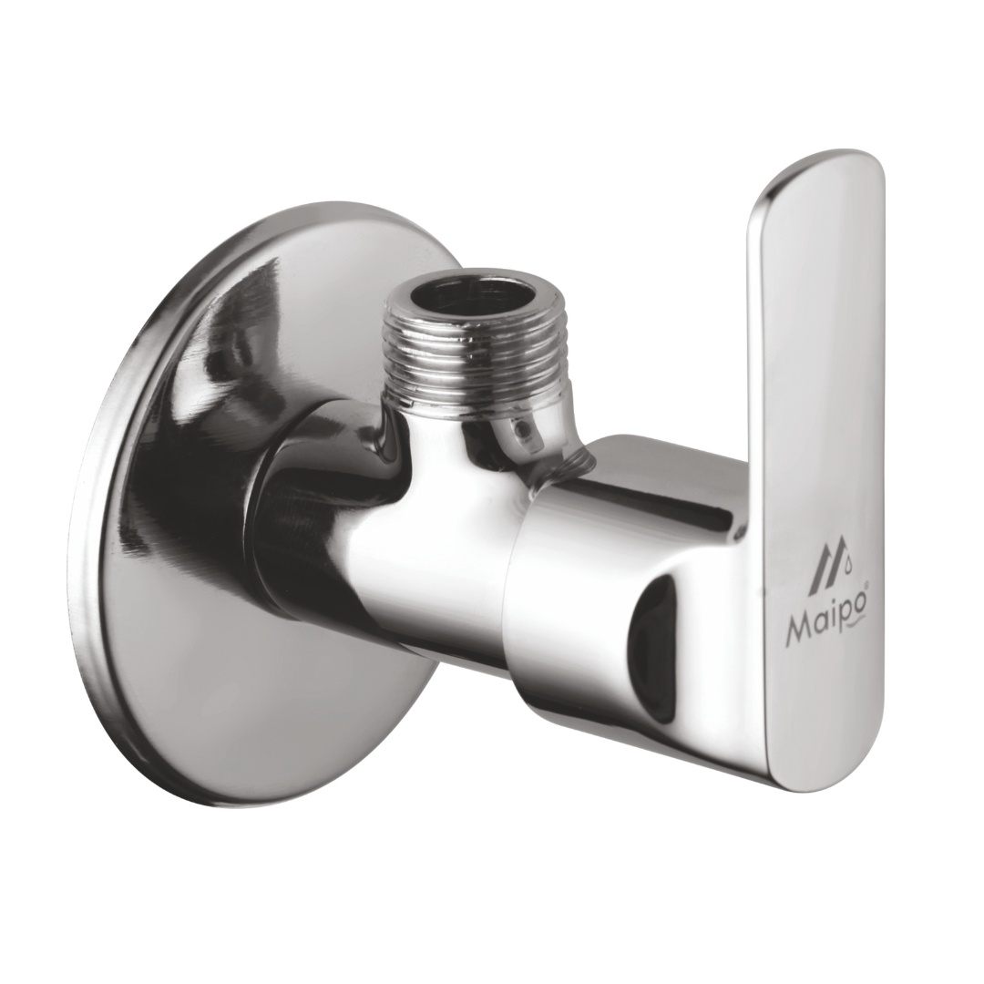 Honey Brass Angle Valve With Wall Flange