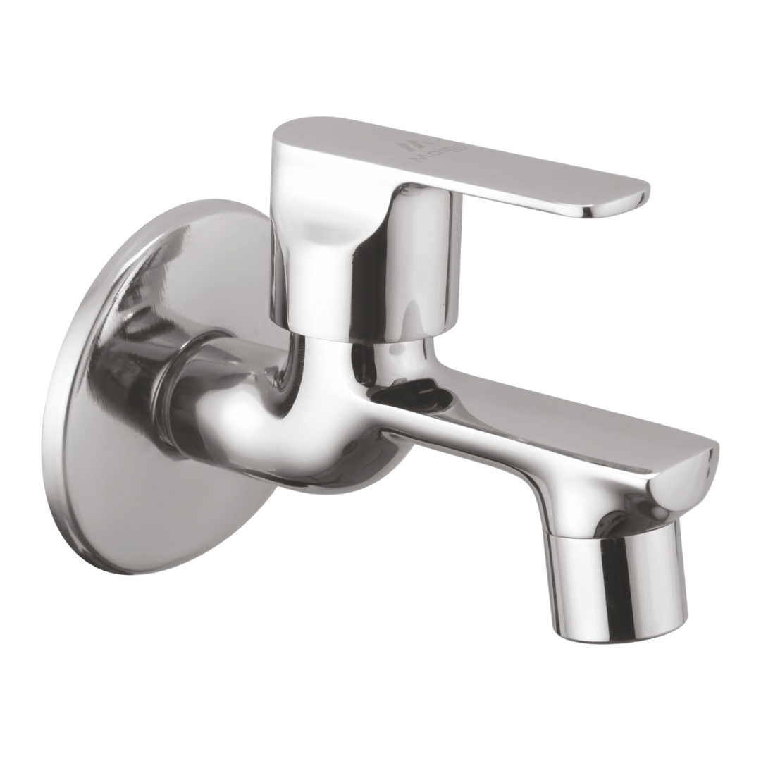 Honey Brass Bib Tap With Wall Flange