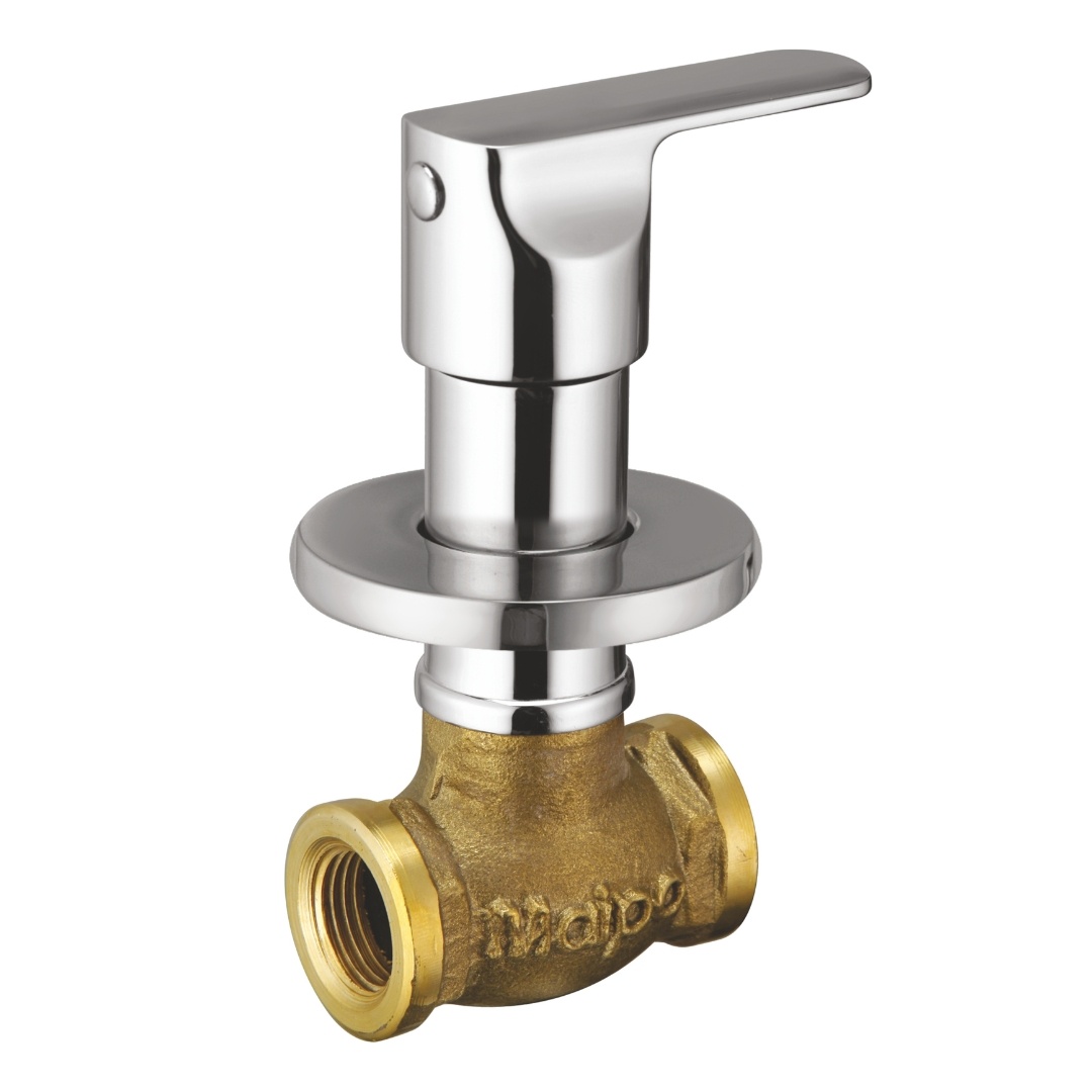 Honey Brass Concealed Stop Cock With Flange 20mm
