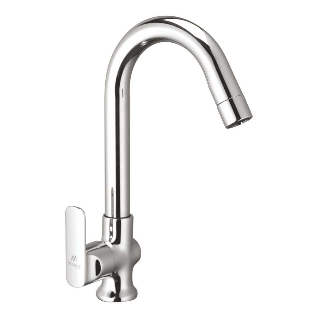 Honey Brass Deck/Table Mounted Swan Neck Tap