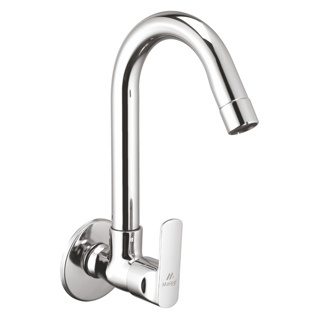 Honey Brass Wall Mounted Sink Cock