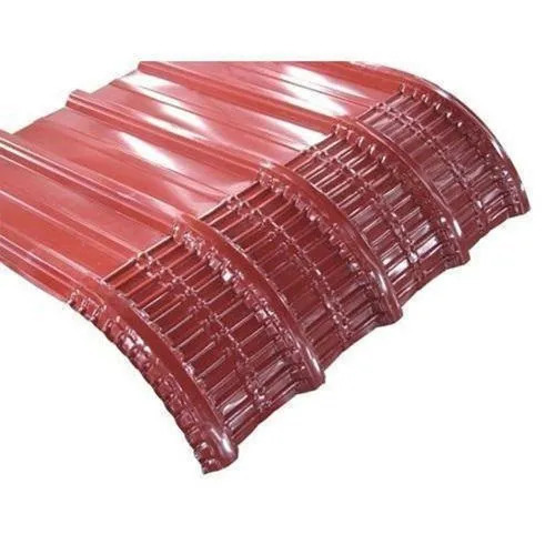 Red Coated Curved Crimped Sheet