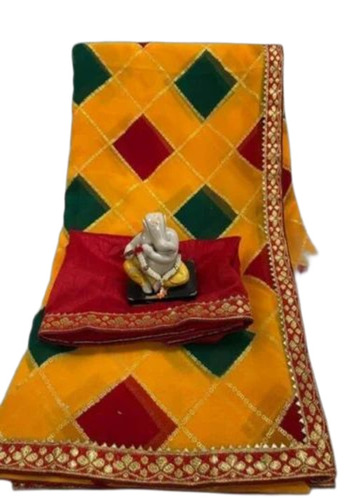 Check Printed Georgette Saree