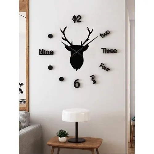 Deer Diy 3d Acrylic Wall Clock
