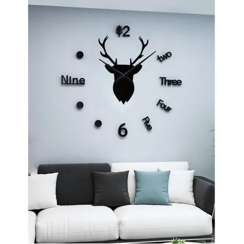 Deer Diy 3d Acrylic Wall Clock For Office