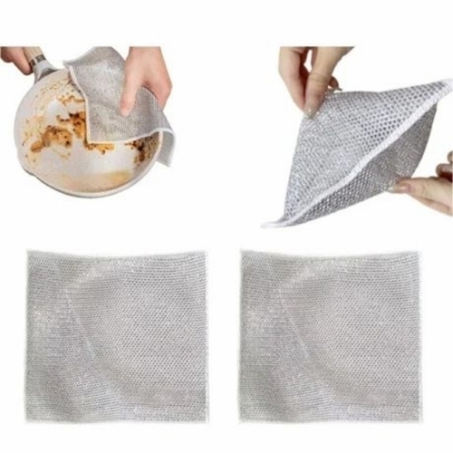 Double Layer Stainless Steel Scrubber - Features: Light Weight