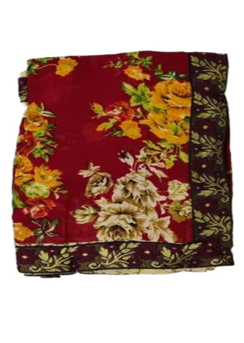 Maroon Printed Georgette Saree