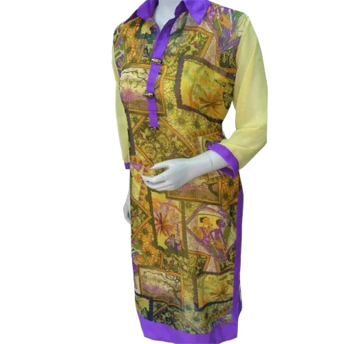Violet Collar Ladies Kurtis