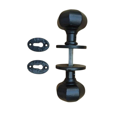 Iron Casted Antique Octagonal Rim Mortice Door Knob Set With Key Hole And Spindle