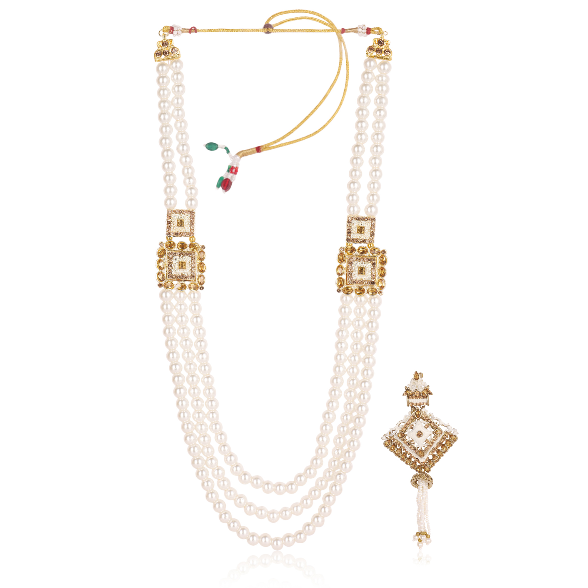 Shervani Groom Mala With Brooch - Application: Wedding Ceremony