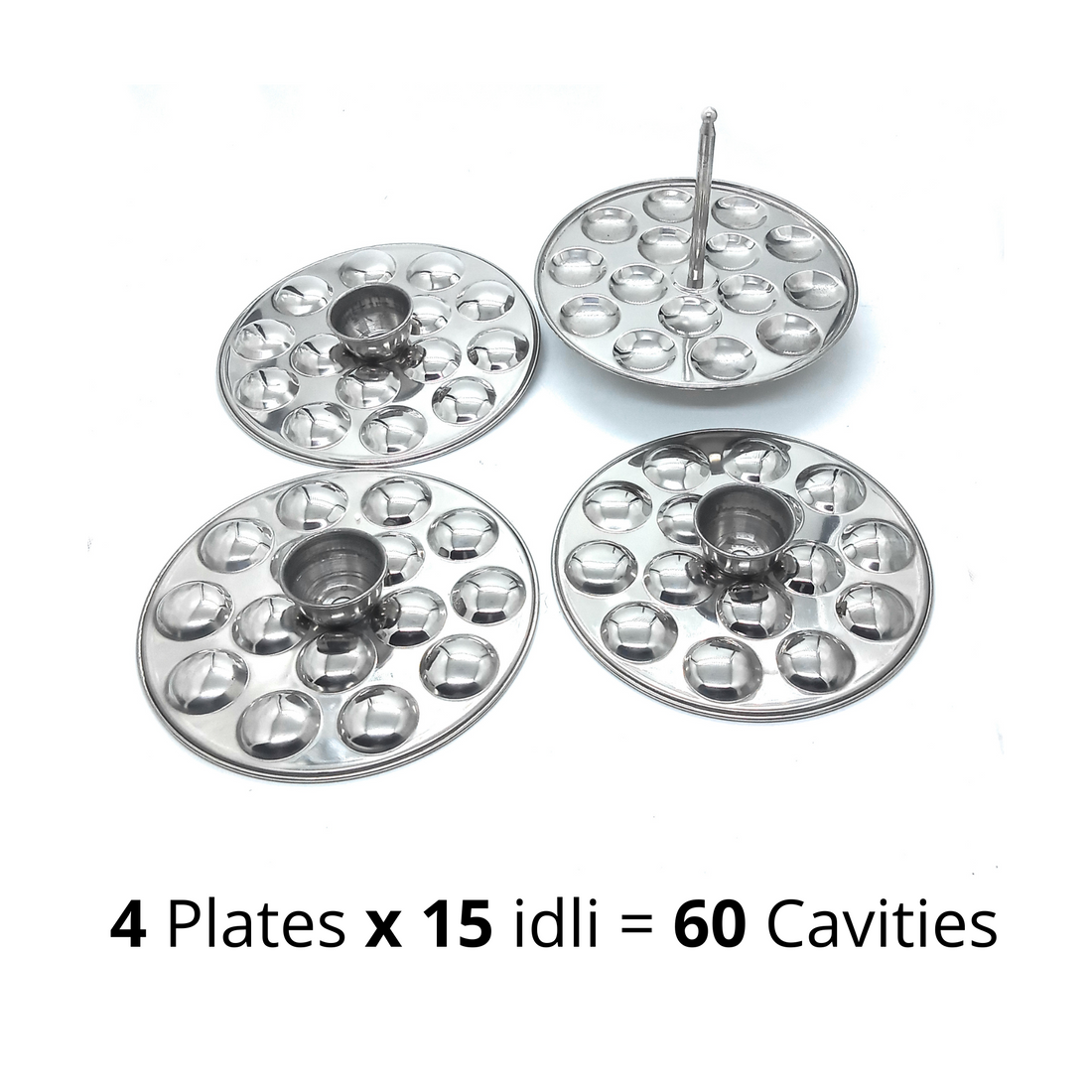 Stainless Steel Mini Idli Stand 15 Idli Per Plate - Weight: 630 Grams (G)