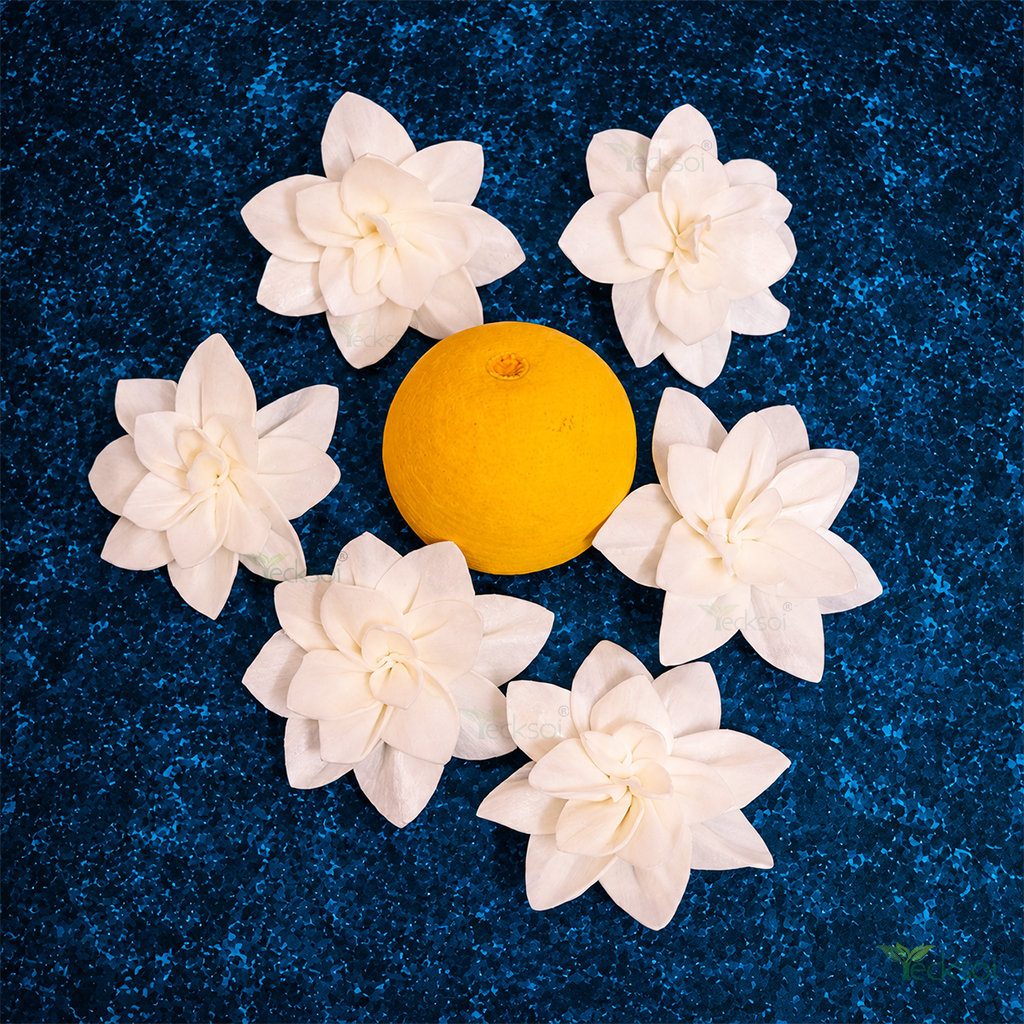 Tecksoi Arabian Jasmine Sola Wood Flower - Color: Natural