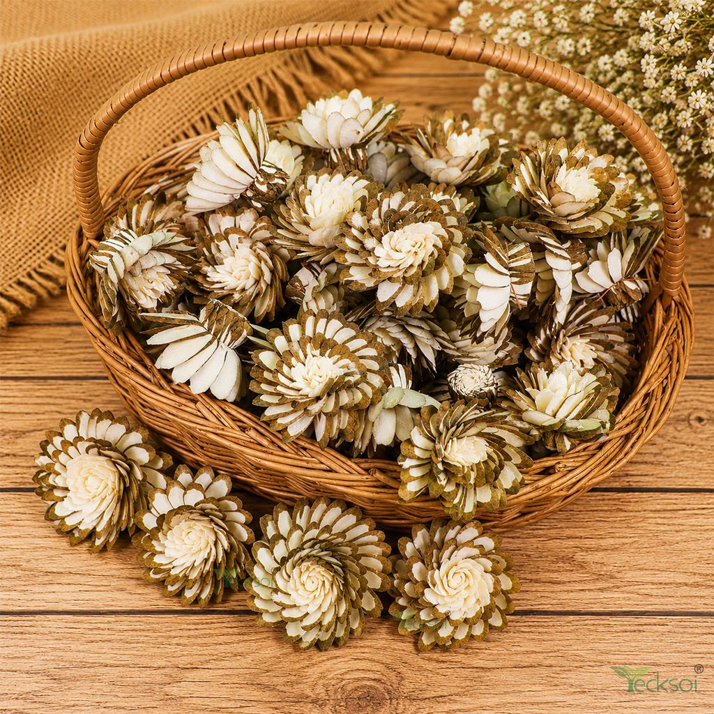 Tecksoi Brown Princess Sola Wood Flower - Color: Natural