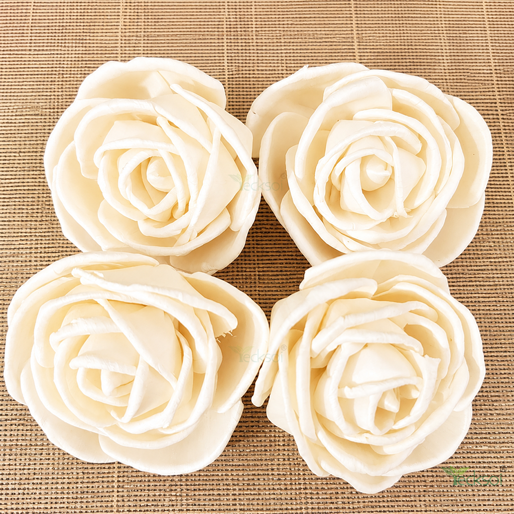 Tecksoi Charming Rose Sola Wood Flower - Color: Natural