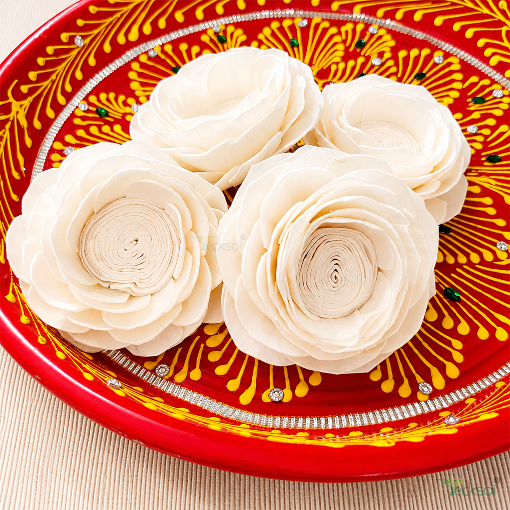 Tecksoi Momo Botan Sola Wood Flower - Color: Natural
