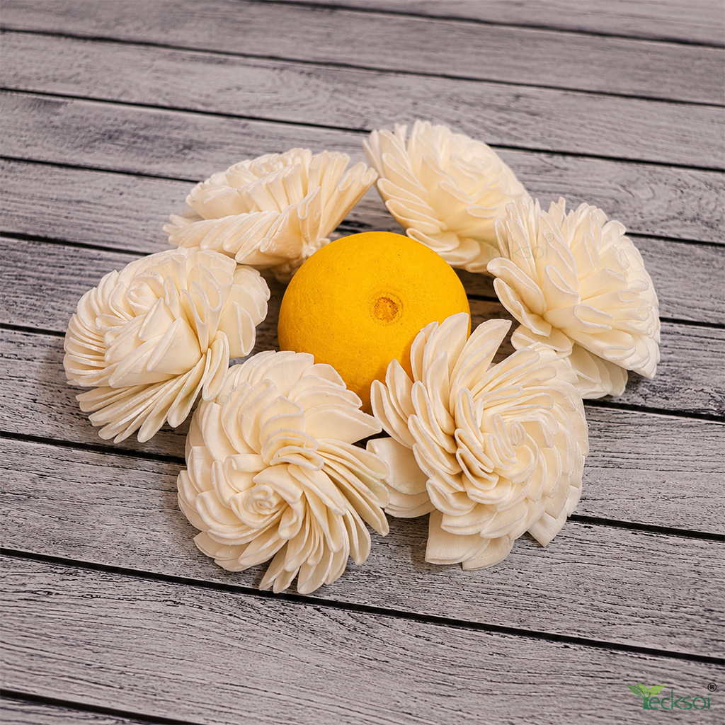 Tecksoi Mystic Spiral Sola Wood Flower - Color: Natural