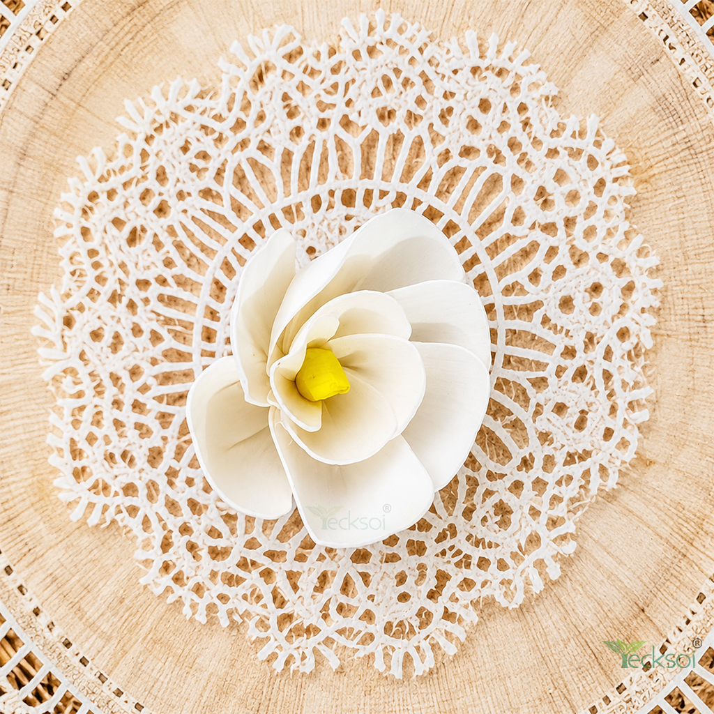 Tecksoi Plumeria Sola Wood Flower - Color: Natural