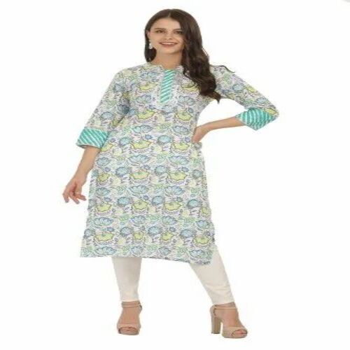 Ladies Block Print Cotton Kurti