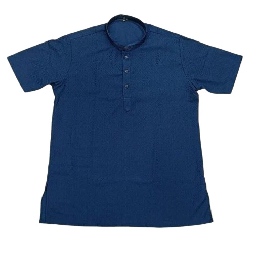 Men Blue Short Kurta