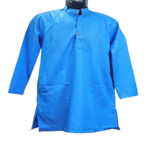 Men Cotton Blue Kurta