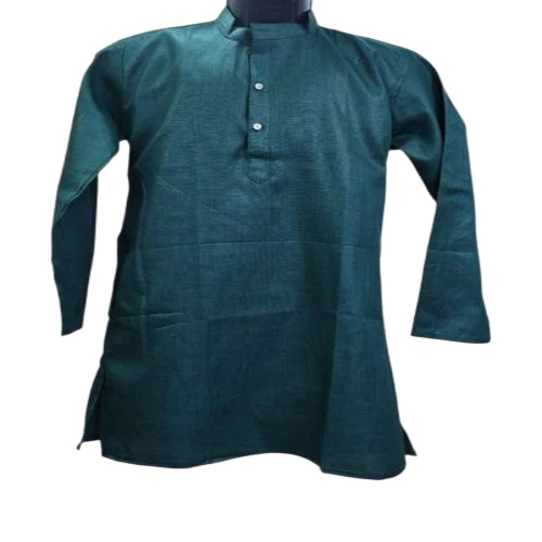 Men Cotton Green Kurta