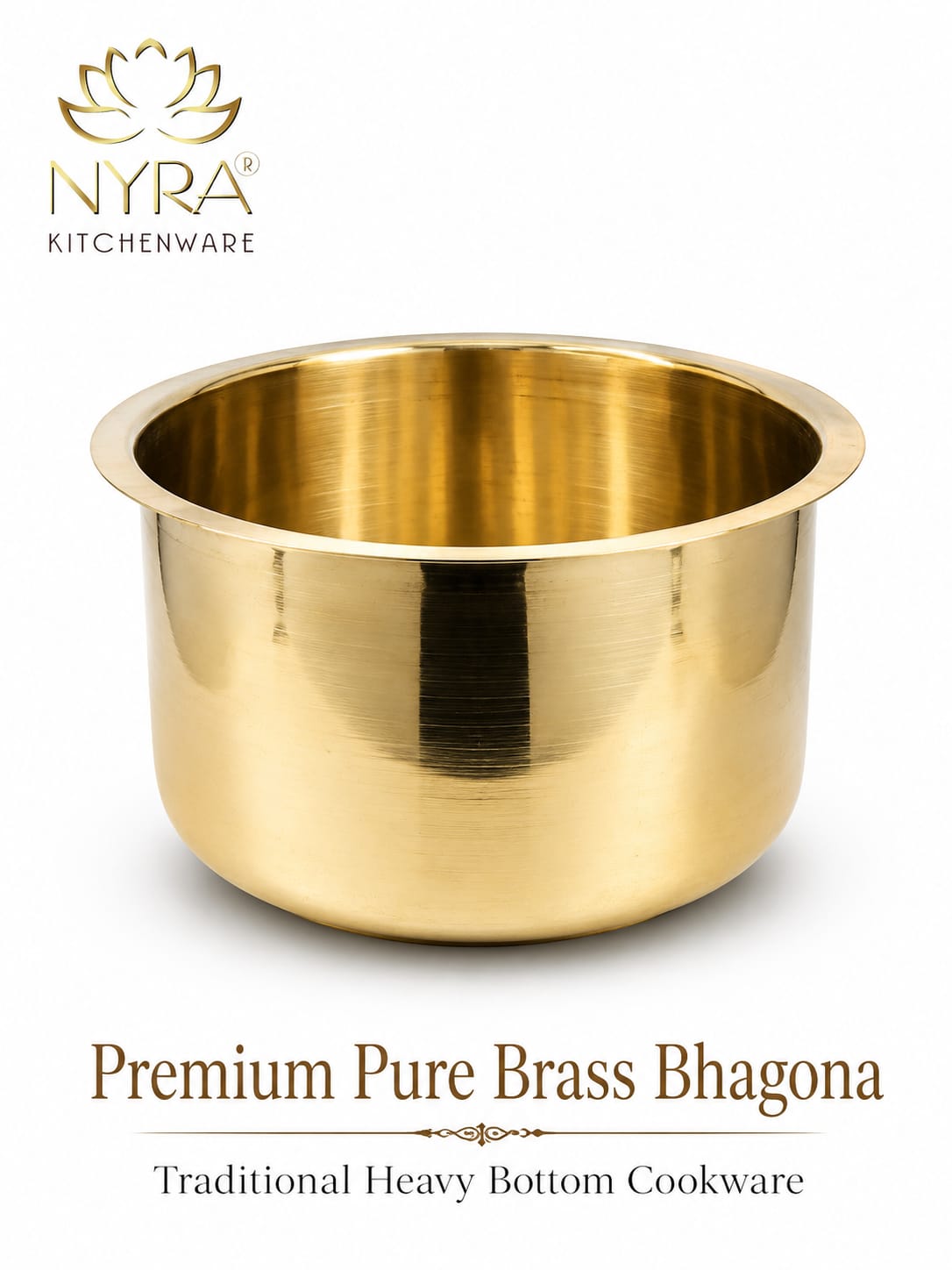 Peetal Bhagona Tope Cooking Pot 2.6 Ltr - Color: Golden