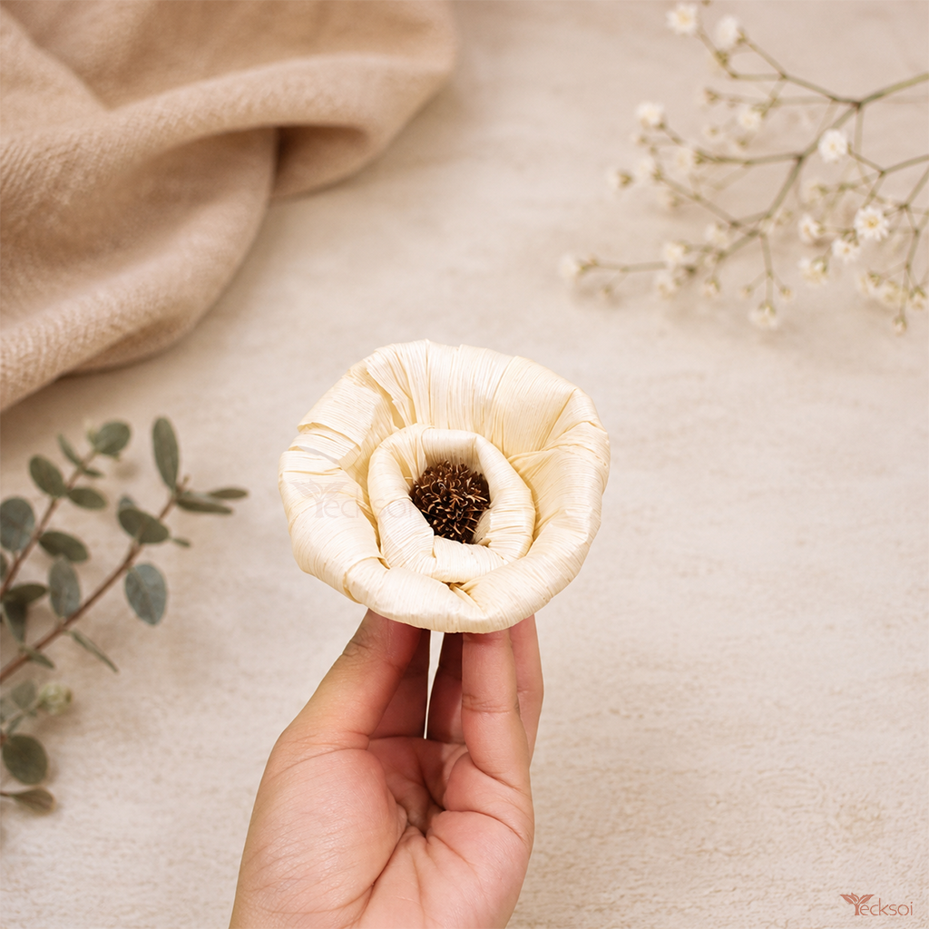Tecksoi Black Eyed Natural Corn Leaf Flower - Origin: Sola Wood