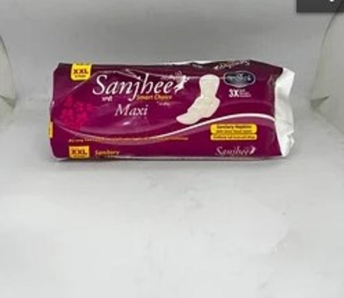 Trifold 320mm Sanitary Pad - 6 Pieces Pack, White | Skin Friendly Fabric, Leak Free