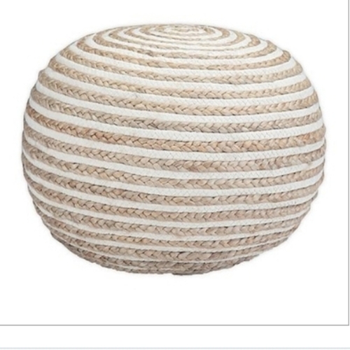 Braided Jute Pouf