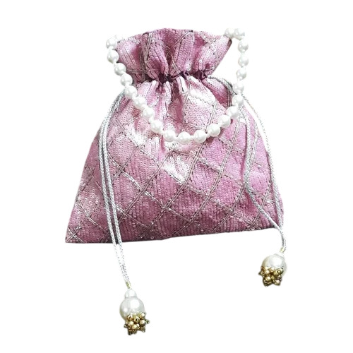 Light Pink Heavy Pearl Potli Bag