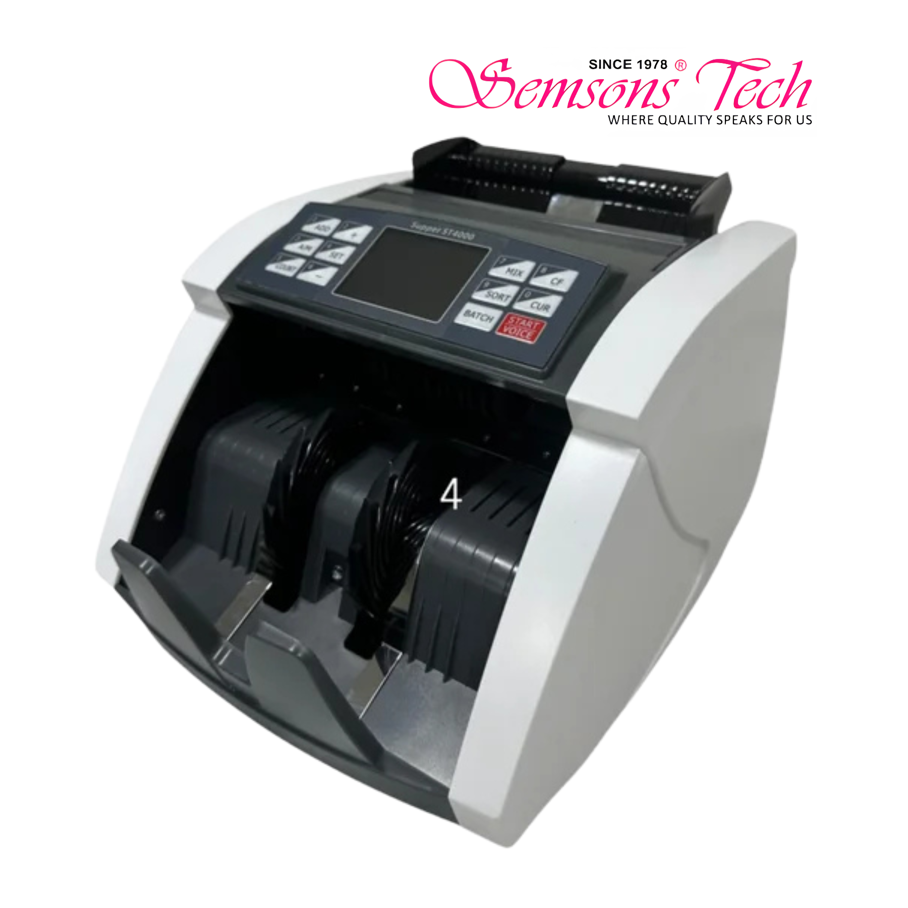 Mix Value Note Counting Machine St4000 - Color: White & Grey