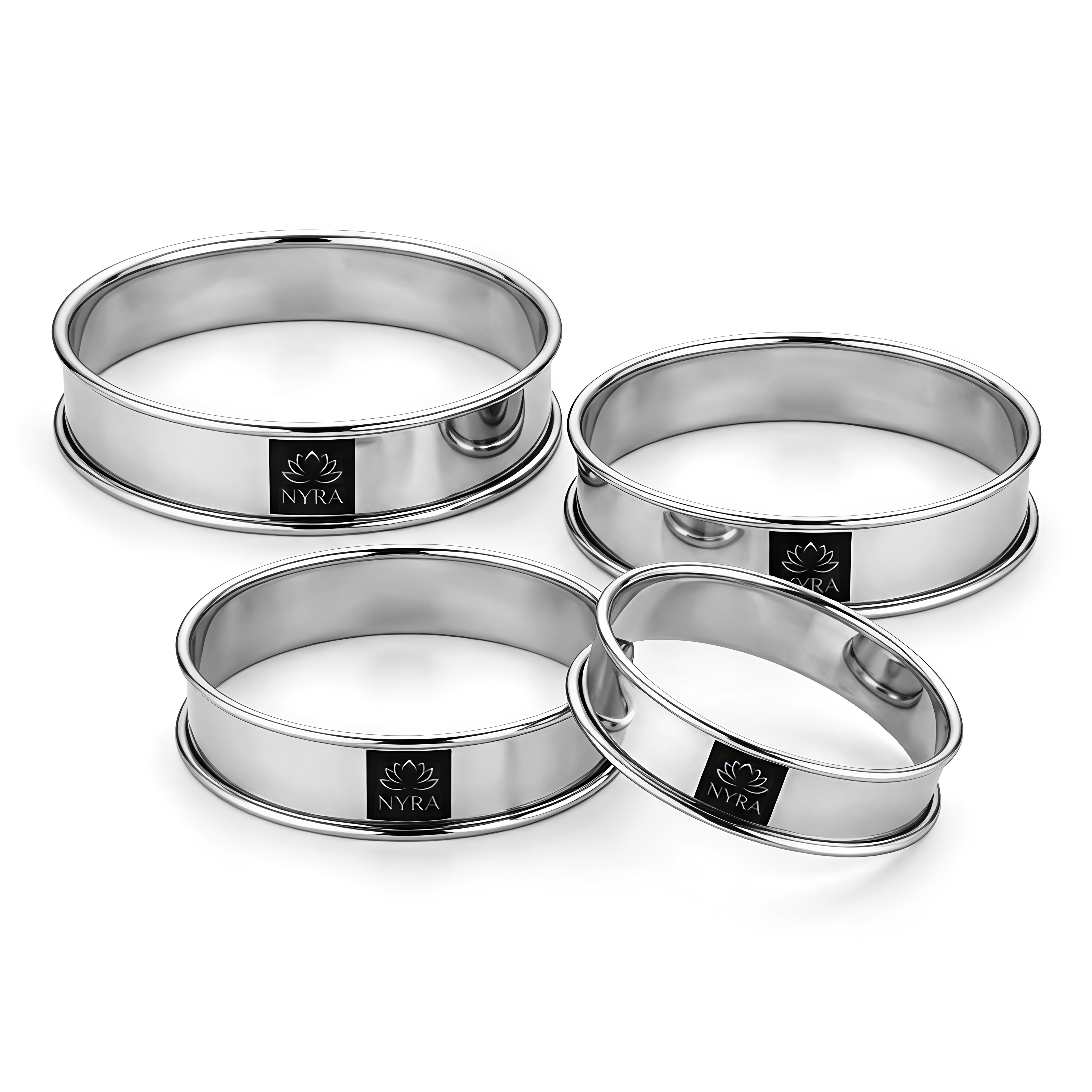 Steel Matka Ring Pot Stand Multipurpose Pot Stand Set 4 - Color: Silver