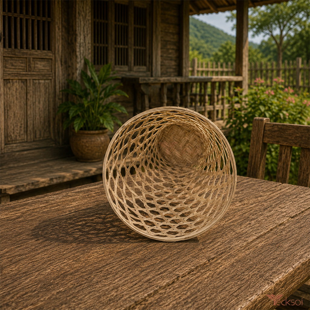 Tecksoi Handmade Bamboo Lamp Cover - Color: Natural