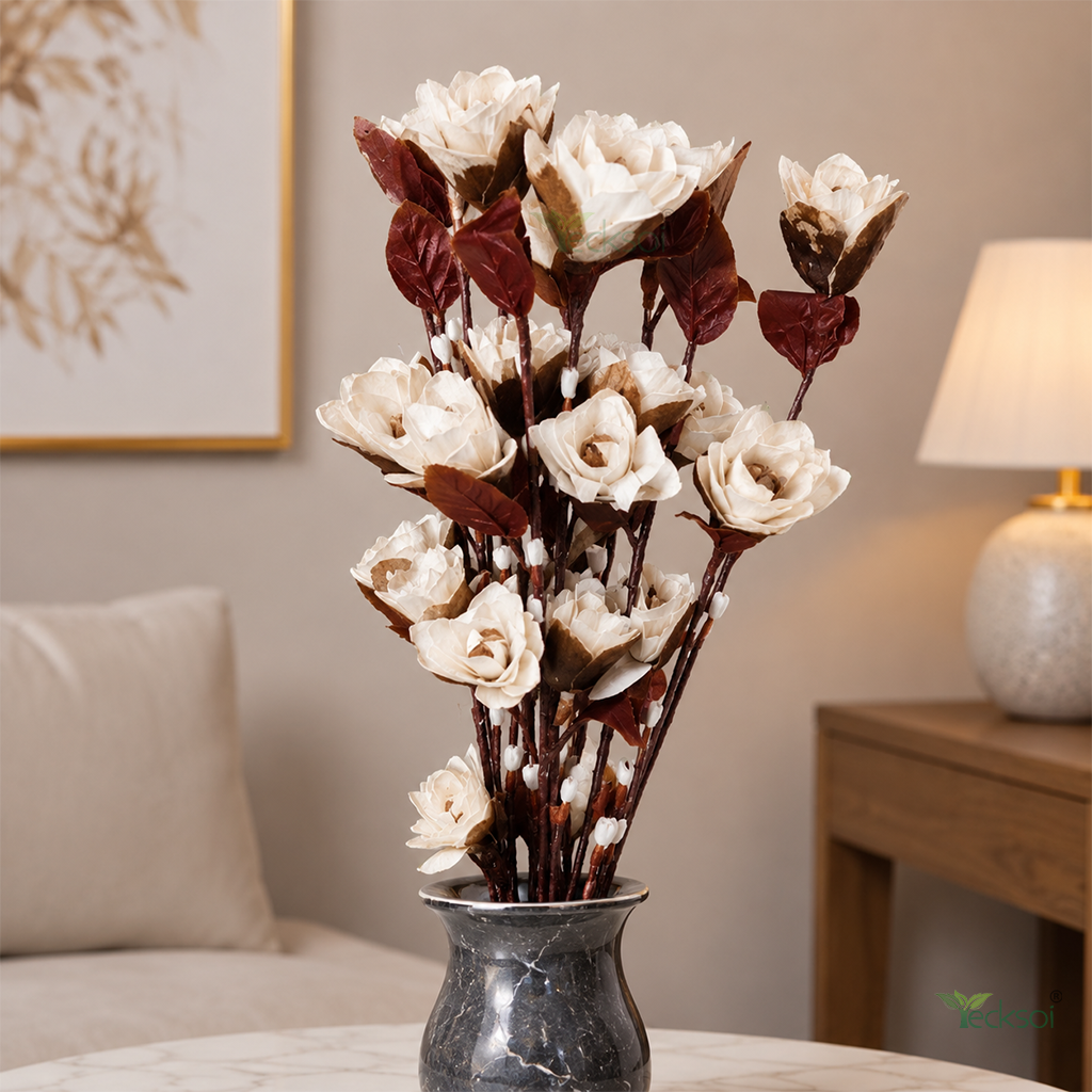 Tecksoi White Rose Sola Flower Sticks