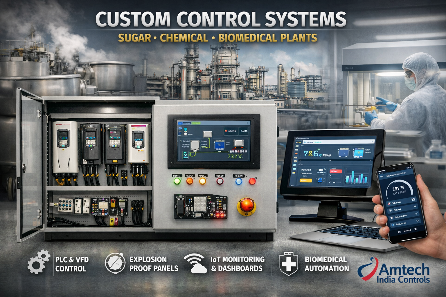 Custom Control Systems Boards/Panels - Current Rating: 5- 100 Amp