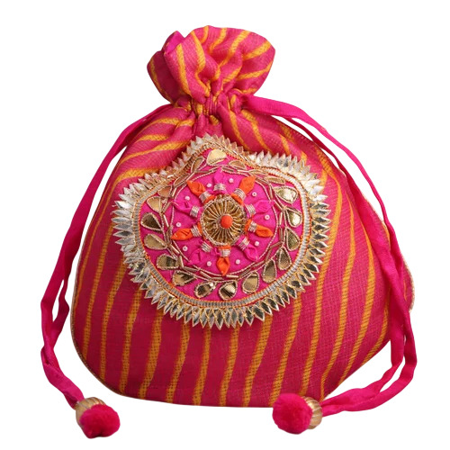 Potli Bag With Beaded Chain