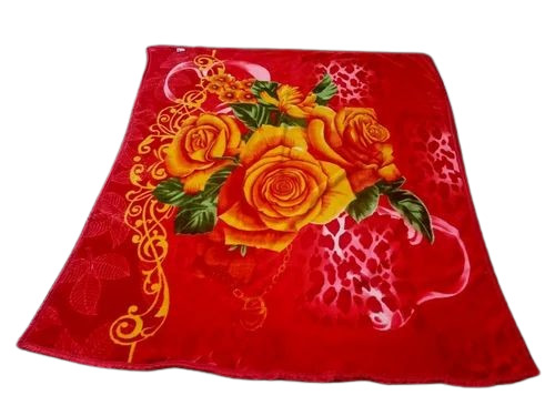 Red Color Double Bed Mink Blanket