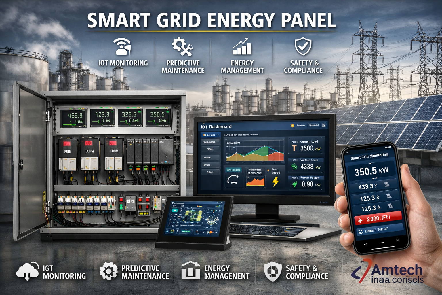 Smart Grid Energy Panels - Dimension (L*W*H): Customizable Centimeter (Cm)